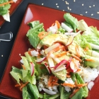 Vegetarian Sushi Roll Salad with Soy Ginger Dressing