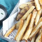 Oven Fries with Sour Cream Chive Sauce
