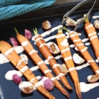 Roasted Carrots and Radish with Harissa Sauce