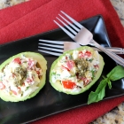 Caprese Egg Salad Stuffed Avocados